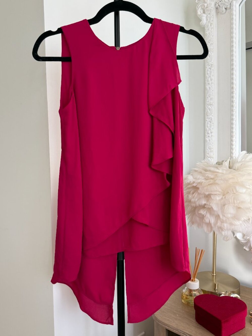 BcBGMAXAZRIA Juliana Asymetrical Ruffle Top